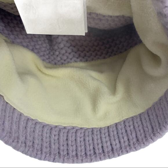 Kyi Kyi The Icon Fox Fur Knit Beanie Hat Lavender Thistle
